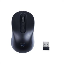 Ewent EW3218 Ratón óptico inalámbrico con clics silenciosos, 800-1600 DPI, receptor USB-A nano, 4 botones, ambidiestro, negro, pilas AA incluidas. Precio: 10.50000006. SKU: B16EMCAP5J