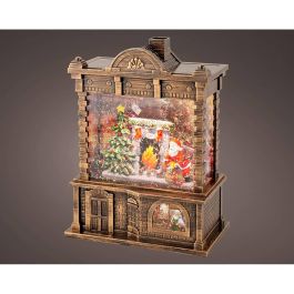 Lumineo Girador de Agua Santa Claus con Música y Nieve LED Cálida 16,5x9,5x21,7 cm Interior a Pilas/Transformador