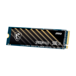 MSI Spatium M450 NVMe M.2 SSD 500GB PCIe 4.0 Gen4 Lectura 3600 MB/s Escritura 2300 MB/s para PC y Portátil