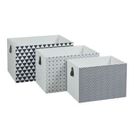 DKD Home Decor Caja de Almacenaje Set de 3 Madera Paulownia Blanco Gris 28 x 23 x 37 cm Precio: 27.10884. SKU: S3028890