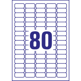 Etiquetas Adh.Impr.Avery A4 Blanca C.Romos Removible Caja 25H 35,6X16,9 Mm 2.000 Uds.(L4732Rev)