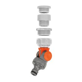 Gardena Conector articulado con adaptadores 1", 3/4", 5/8", 1/2" - Polipropileno, Anti UV y Anti Algas