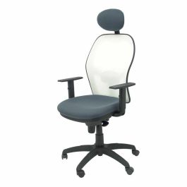 Piqueras y Crespo Silla de Oficina Ergonómica Jorquera con Brazos Regulables, Cabecero Fijo, Malla Blanca y Asiento Bali Gris Oscuro Piqueras y Crespo Silla de Oficina Ergonómica Jorquera con Brazos Regulables, Cabecero Fijo, Malla Blanca y Asiento Bali Gris Oscuro
