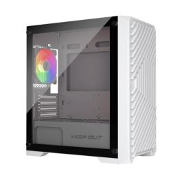 Keep Out XC-220W Glass Caja PC Gaming Blanco, Compatible Micro-ATX, Vidrio Templado ARGB