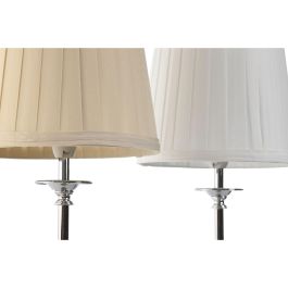 DKD Home Decor Lámpara de Sobremesa Tradicional Blanco Beige 20x43x20 cm E14 25W Metal Acrílico Tela - Pack 2 Unidades