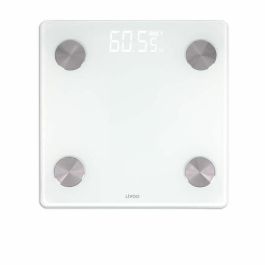 Livoo Báscula de impedancia conectada DOM528W, 17 indicadores, Máx. 180 kg, 8 perfiles de usuario, Pantalla LED, Blanco