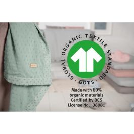 Roba ROB4005317327280 Manta orgánica para bebé Lil Planet 80x80 cm, GOTS - Estampado de lunares Verde