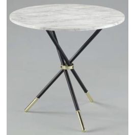 DKD Home Decor Mesita Auxiliar Blanco Negro 80 x 80 x 76 cm MDF Metal Simil Marmol Precio: 93.58999947. SKU: B1GYQ9K5GV