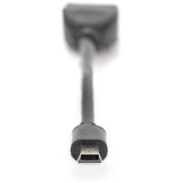 Digitus USB 2.0 Typ Mini B - A St/Bu Adaptador OTG Mini-USB B a USB A Macho/Hembra, 0.2m Negro