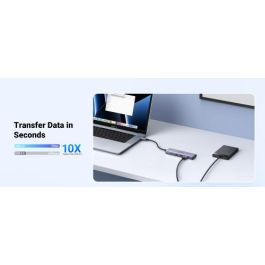 Ugreen CM511 20956A Hub USB-C 6 en 1 Plata - HDMI 4K, 3x USB 3.0, Lector SD/TF - Datos 5Gb/s