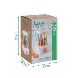 Juguete Batidora de Vaso de Madera con Frutas para Niños +3 Años - Juego de Imitación Desarrollo de Habilidades