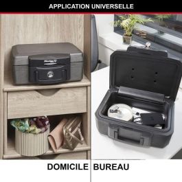 Master Lock Caja Fuerte Ignífuga e Impermeable 4,9L - Protección 30 Minutos Fuego Documentos y Medios Digitales con Llave