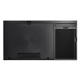 Q-connect Soporte Portátil Multifuncional Ajustable Hasta 17 Pulgadas, Soporte Movil y Ratón, 7 Ángulos, Negro