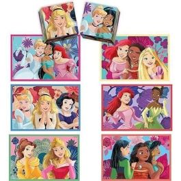 Clementoni CLE8005125182978 Edukit Princesas Disney Caja de aprendizaje 4 en 1: 2 rompecabezas, 1 bloc y 6 cubos