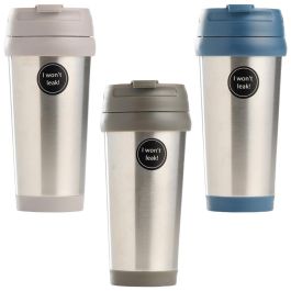 Day Mug Térmico de Acero Inoxidable 450 ml, Antigoteo, Colores Surtidos (Verde Oliva, Azul Oscuro, Gris Cálido)