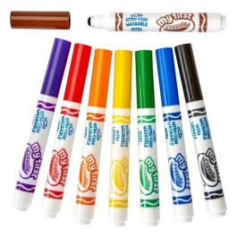 Crayola 8324 Rotuladores Lavables Mimi Kids, 8 Unidades con Puntas de Seguridad, Tinta Lavable sin Jabón, para Niños +12 Meses