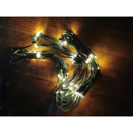 DKD Home Decor Luces de Navidad Tradicionales 100 Luces LED 5mm IP44 PVC Amarillas para Exterior - Cable 3m
