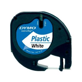 Dymo Cinta 91201, Negro Sobre Blanco, De 12 mmx4M, De Plástico. Rotuladora Letratag