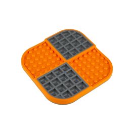 Lickimat Perro Slomo Naranja - Alfombrilla interactiva para perros con doble superficie, ideal para ansiedad y entrenamiento.