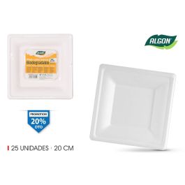 Set de 25 Platos Biodegradables Cuadrados 20 cm Algon (12 Unidades) Precio: 22.68999986. SKU: B1CQLXR82N