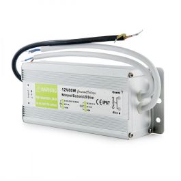 Transformador LED 80W 230VAC/12VDC IP67 para Exteriores Fuente de Alimentación Regulada