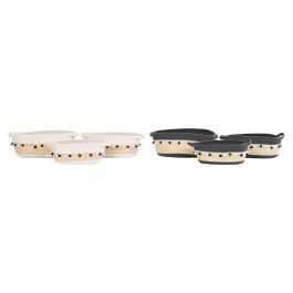 DKD Home Decor Cesta Boho Decorativa Lote de 2 Sets de 3 Piezas Blanco y Gris Oscuro 25x16x45 cm Algodón Fibra de Maíz Precio: 52.69000055. SKU: S3039229