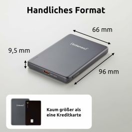 Intenso MW5000 Powerbank Magnético Gris 5000mAh MagSafe y USB-C 20W para iPhone y Dispositivos Compatibles