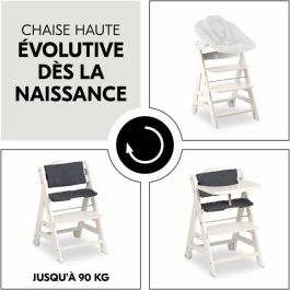 Hauck Trona Evolutiva BETA+ de Madera FSC con Arnés 5 Puntos y Ruedas - De 6 Meses a 90 kg - Blanco