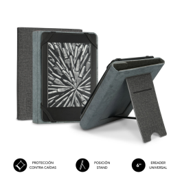 SUBBLIM FUNDA EBOOK CLEVER STAND 6'' GREY funda para libro electrónico 15,2 cm (6") Gris Precio: 19.49999942. SKU: S7806000