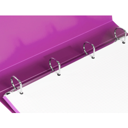 Liderpapel Carpeta 4 anillas 25 mm DIN A4 Polipropileno Lavanda Opaco