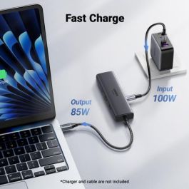 UGREEN 45000 Hub USB-C Revodok 6 en 1: Docking Station con HDMI 4K@60Hz, Ethernet, Carga PD 100W, USB 10Gbps, Gris