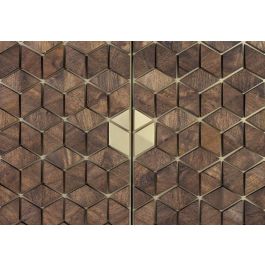 Giner y Colomer Vitrina Madera de Mango 200 cm Nogal Dorado Efecto Enjambre