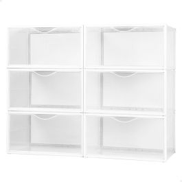 Caja apilable para zapatos Max Home Blanco 6 Unidades Polipropileno ABS 35 x 18,5 x 27 cm