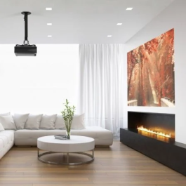 Aisens Soporte Universal de Techo para Proyector Giratorio, Inclinable y Extensible Negro