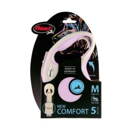 Flexi Cinta Comfort Rosa 5 m Longitud 25 kg Resistencia Correa para Perro con Iluminacion LED y Multi Box para Accesorios