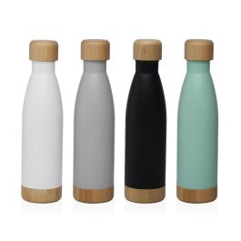 Botella de Agua Versa Blanco Acero 500 ml 7 x 27 x 7 cm Botella de Agua Versa Blanco Acero 500 ml 7 x 27 x 7 cm