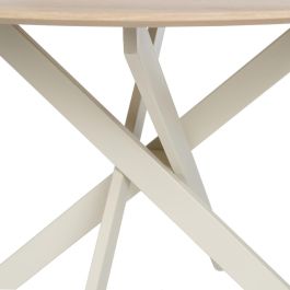 Mesa Comedor Natural-Crema Dm-Metal 120 X 120 X 75 cm
