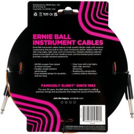 Cable Eb Instrumento Trenzado Jack-Jack Ss 3 M - Naranja / Negro Cable Eb Instrumento Trenzado Jack-Jack Ss 3 M - Naranja / Negro