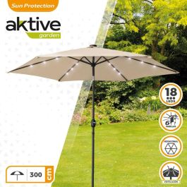 Parasol 300 cm con chimenea y luces led solares 140x15 cm Parasol 300 cm con chimenea y luces led solares 140x15 cm