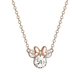 PEERS HARDY Set Colgante y Pendientes Minnie Disney Chapados Oro con Cristales Transparente