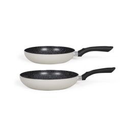 Livoo MEN124GR Juego de 2 Sartenes de Cocina Efecto Piedra Color Gris