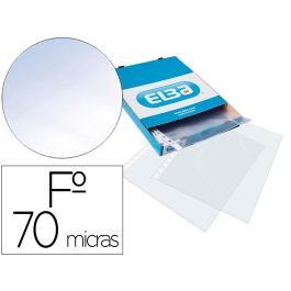 Elba Fundas Multitaladro 16 Pp Cristal Folio 70 Micras Standard -100U-