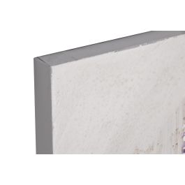 DKD Home Decor Cuadro Shabby Lila Lienzo Pino Amapolas 80 x 80 x 3.5 cm (2 Unidades)