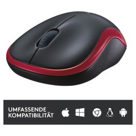 Logitech M185 Ratón Inalámbrico Óptico 1000 DPI Rojo