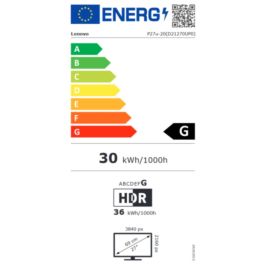 Lenovo 27" 4K (3840x2160) QFHD/Ultra HD, 2x HDMI 2.0, 3x USB 3.2 Gen1, 2x3 W Lenovo 27" 4K (3840x2160) QFHD/Ultra HD, 2x HDMI 2.0, 3x USB 3.2 Gen1, 2x3 W