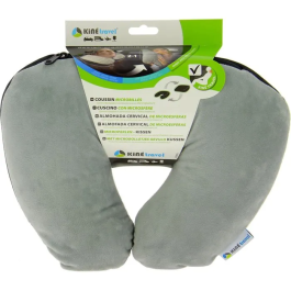 Kine Travel Cojín de Viaje y Nuca 2 en 1, Almohada Extra para Espalda, 37 x 29 x 10 cm, Microperlas, Tela Suave