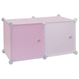 Home Deco Kids Estantería Modular Vallee Outlet 2 Cubos Rosa Puerta 30x30x30cm