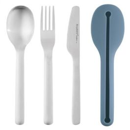 Berghoff 3950235 Recipiente Dual con Cubertería de 3 Piezas y Funda de Silicona