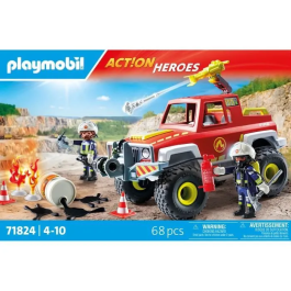 Playmobil Camión de Bomberos Action Heroes 71824 con Cabrestante y Cañón de Agua