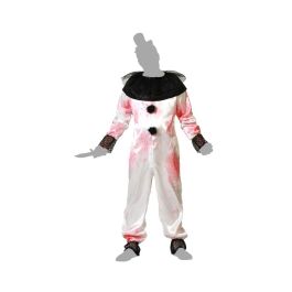 Disfraz de Payaso Macabro de Halloween para Hombre Adulto, Mono Blanco y Negro con Detalles Manchados, Talla XXL, Poliéster Disfraz de Payaso Macabro de Halloween para Hombre Adulto, Mono Blanco y Negro con Detalles Manchados, Talla XXL, Poliéster